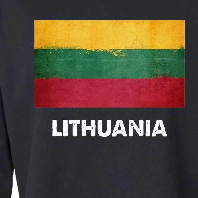 Lithuanian Lithuania Flag Swea Cropped Pullover Crew