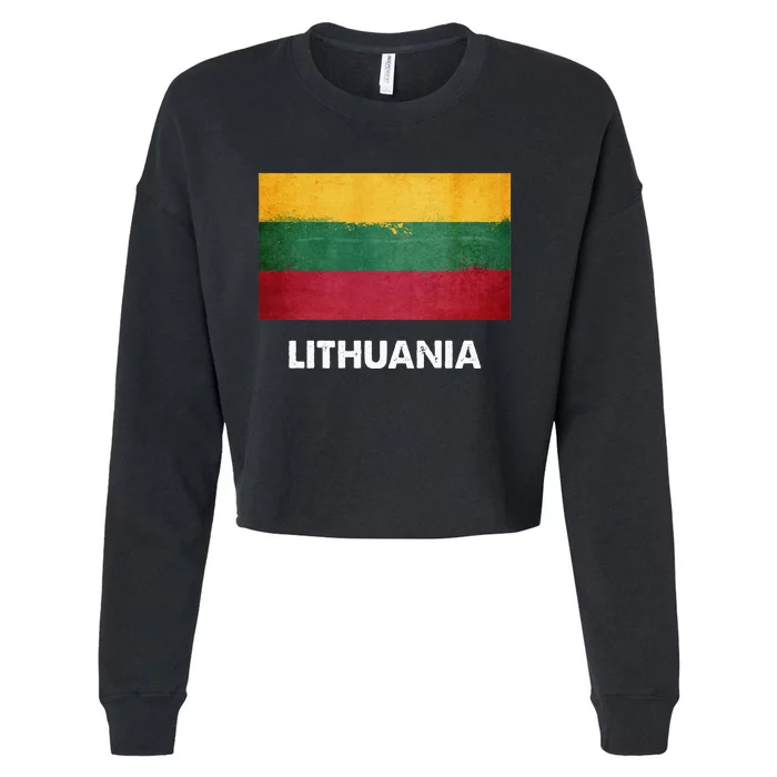 Lithuanian Lithuania Flag Swea Cropped Pullover Crew