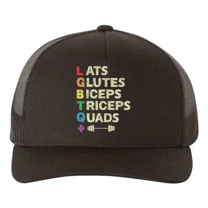 Lgbtq Lats Glutes Biceps Triceps Quads Weightlifting Yupoong Adult 5-Panel Trucker Hat