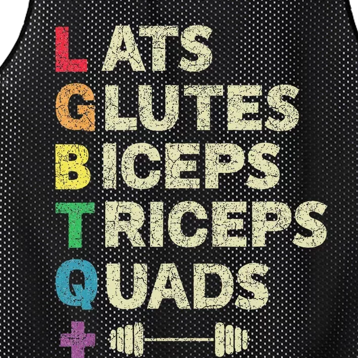 Lgbtq Lats Glutes Biceps Triceps Quads Weightlifting Mesh Reversible Basketball Jersey Tank