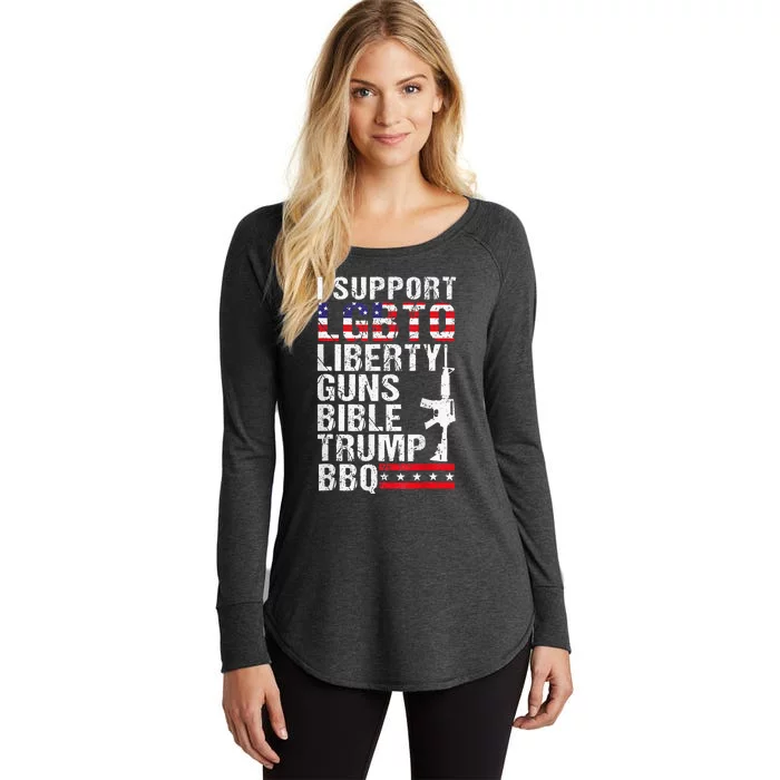 Lgbtq Liberty Guns Bible Trump Bbq Women's Perfect Tri Tunic Long Sleeve Shirt