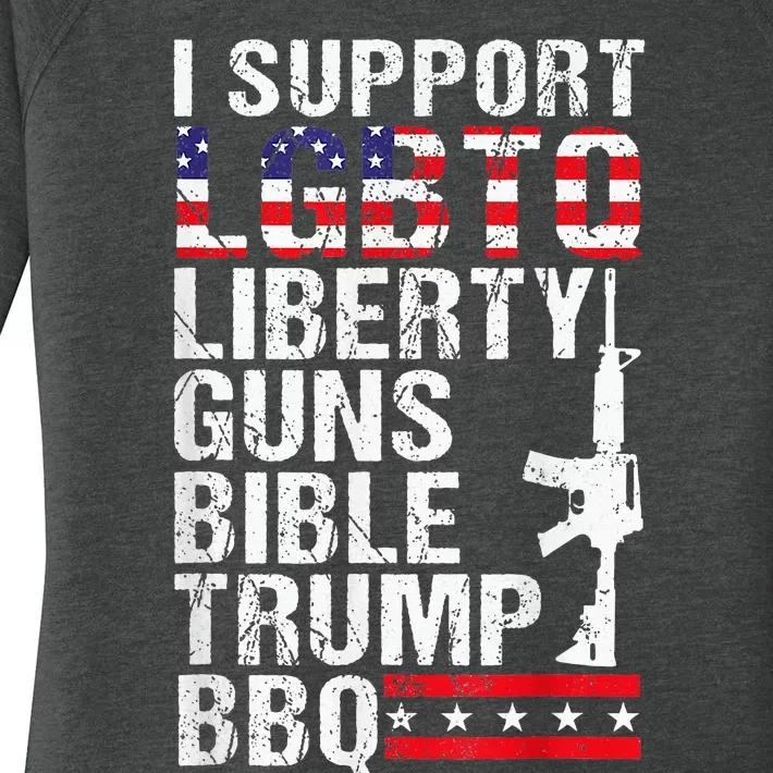 Lgbtq Liberty Guns Bible Trump Bbq Women's Perfect Tri Tunic Long Sleeve Shirt