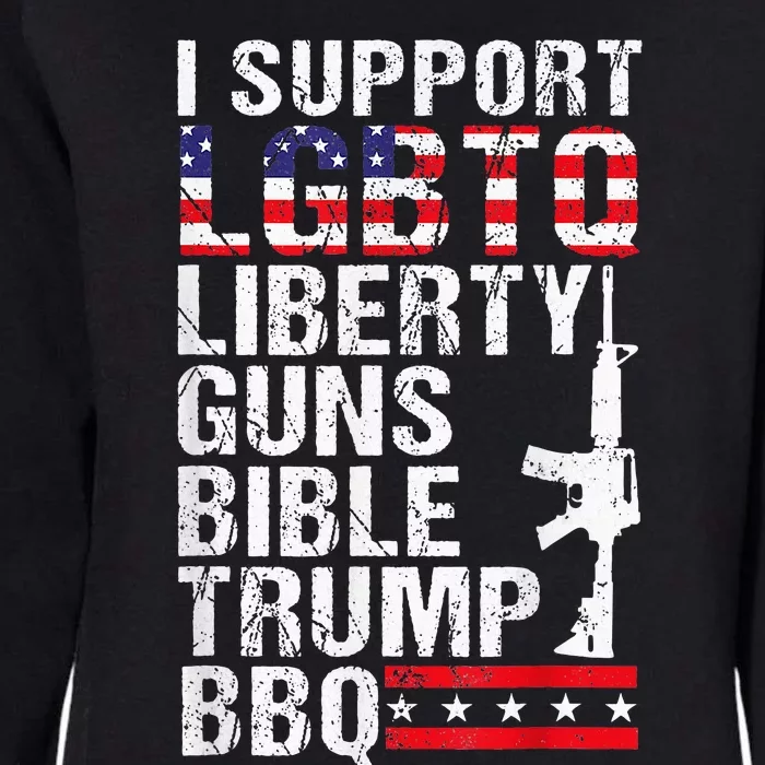 Lgbtq Liberty Guns Bible Trump Bbq Womens California Wash Sweatshirt