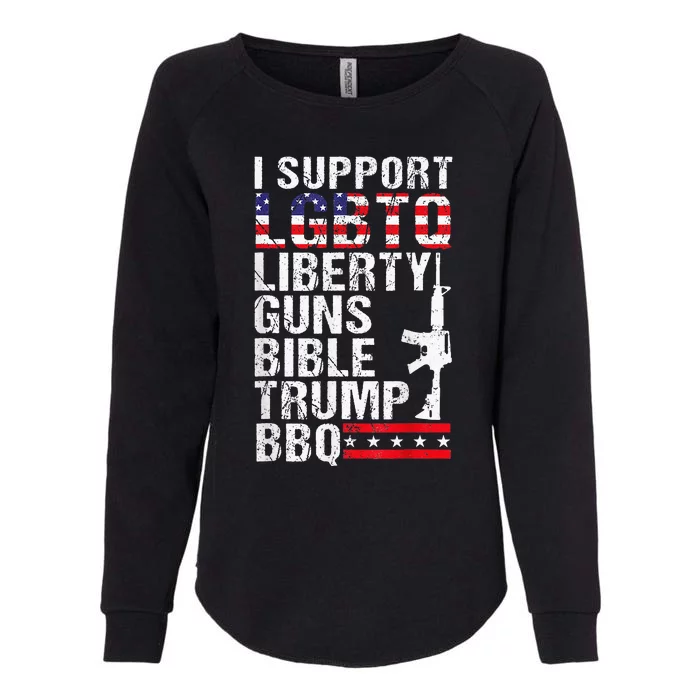 Lgbtq Liberty Guns Bible Trump Bbq Womens California Wash Sweatshirt