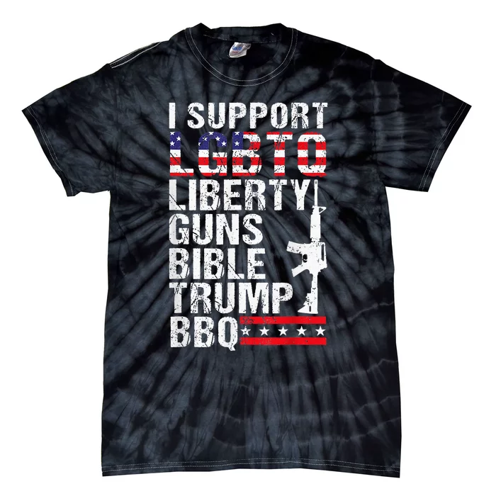 Lgbtq Liberty Guns Bible Trump Bbq Tie-Dye T-Shirt