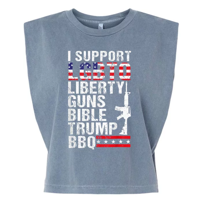 Lgbtq Liberty Guns Bible Trump Bbq Garment-Dyed Women's Muscle Tee