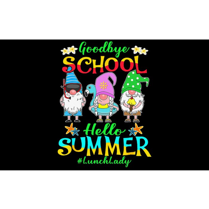 Lunch Lady Goodbye School Hello Summer Vacation Gnome Bumper Sticker