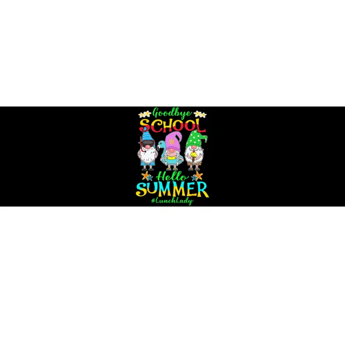 Lunch Lady Goodbye School Hello Summer Vacation Gnome Bumper Sticker