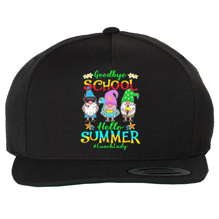 Lunch Lady Goodbye School Hello Summer Vacation Gnome Wool Snapback Cap