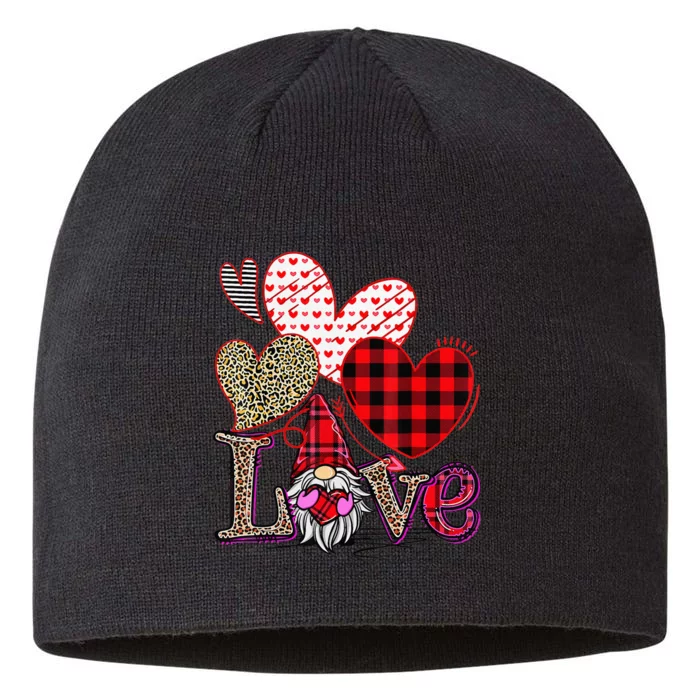 Leopard Love Gnome Valentines Day Red Buffalo 8 1/2in Sustainable Knit Beanie