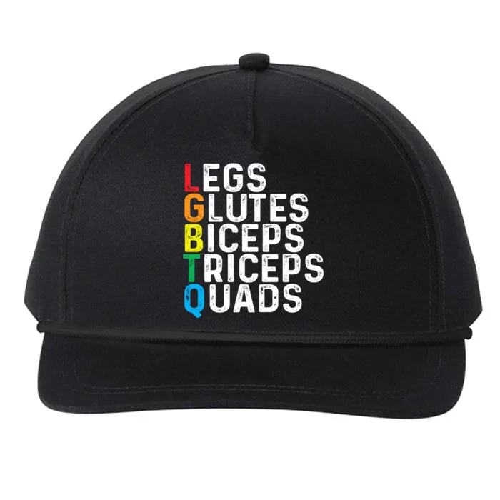 Lgbtq Legs Glutes Biceps Triceps Quads Gay Gym Exercise Snapback Five-Panel Rope Hat