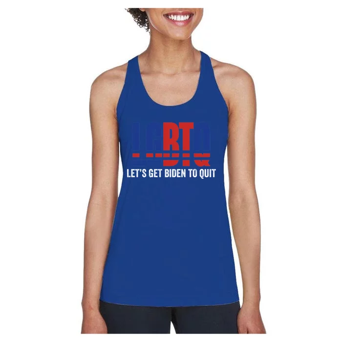 Lgbtq LetS Get Biden Funny Trump Gift Women's Racerback Tank