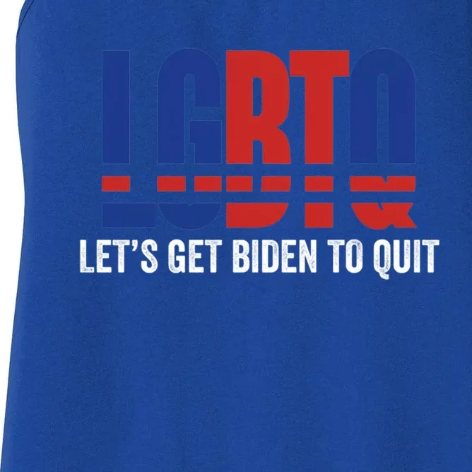 Lgbtq LetS Get Biden Funny Trump Gift Women's Racerback Tank