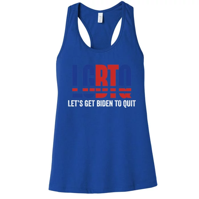 Lgbtq LetS Get Biden Funny Trump Gift Women's Racerback Tank