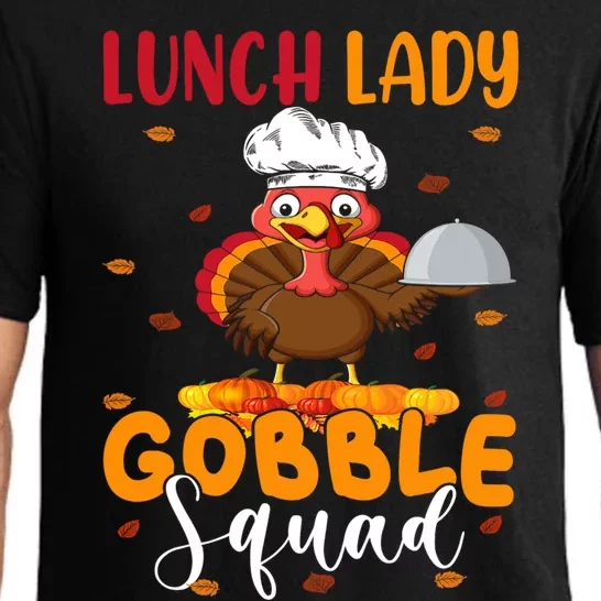 Lunch Lady Gobble Squad Funny Thanksgiving Turkey Lunch Lady Gift Pajama Set