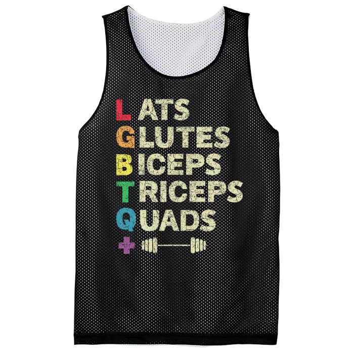 Lgbtq Lats Glutes Biceps Triceps Quads Weightlifting Mesh Reversible Basketball Jersey Tank