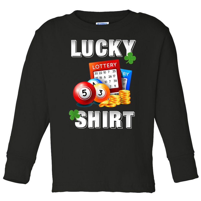 Lucky Lottery, Gambling Fun Lotto TShirt, Dk Toddler Long Sleeve Shirt