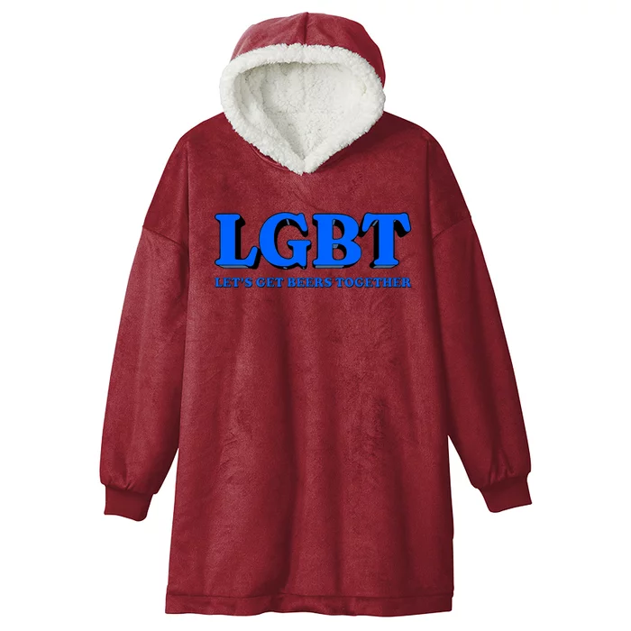 Lgbt Let’S Get Beers Together Funny Drinking Hooded Wearable Blanket