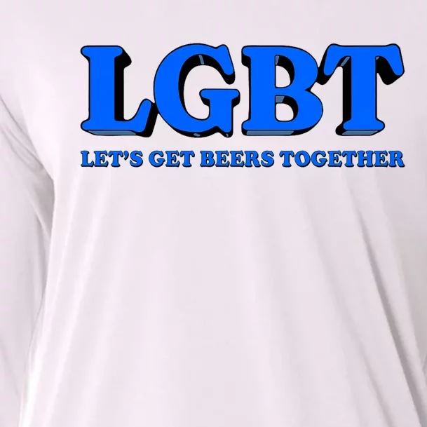 Lgbt Let’S Get Beers Together Funny Drinking Cooling Performance Long Sleeve Crew