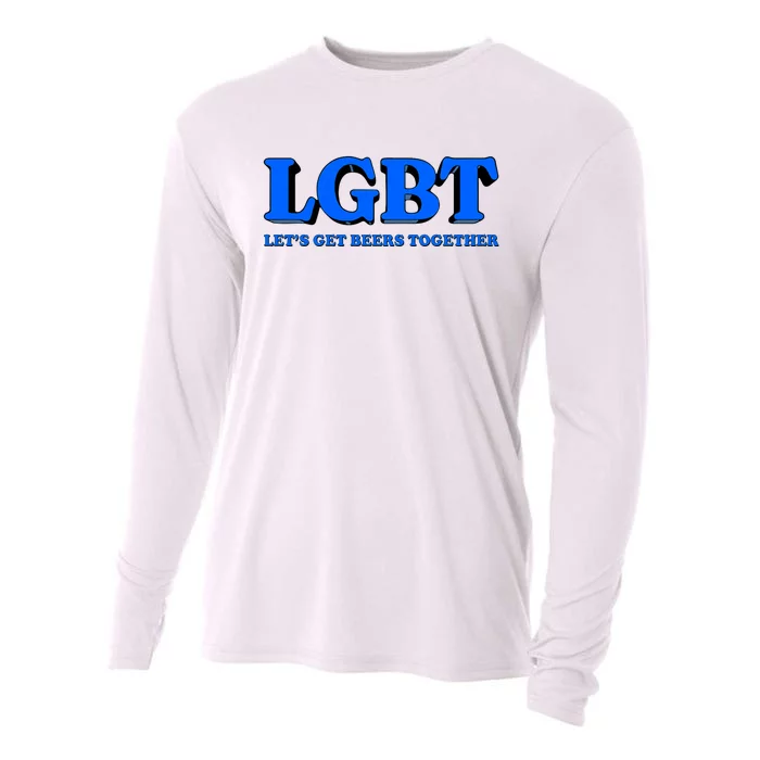 Lgbt Let’S Get Beers Together Funny Drinking Cooling Performance Long Sleeve Crew