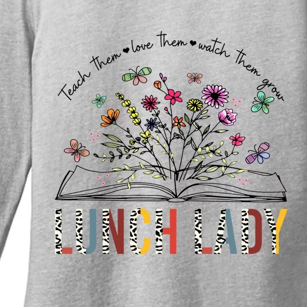 Lunch Lady Gift Teacher Book Wildflower Great Gift Womens CVC Long Sleeve Shirt