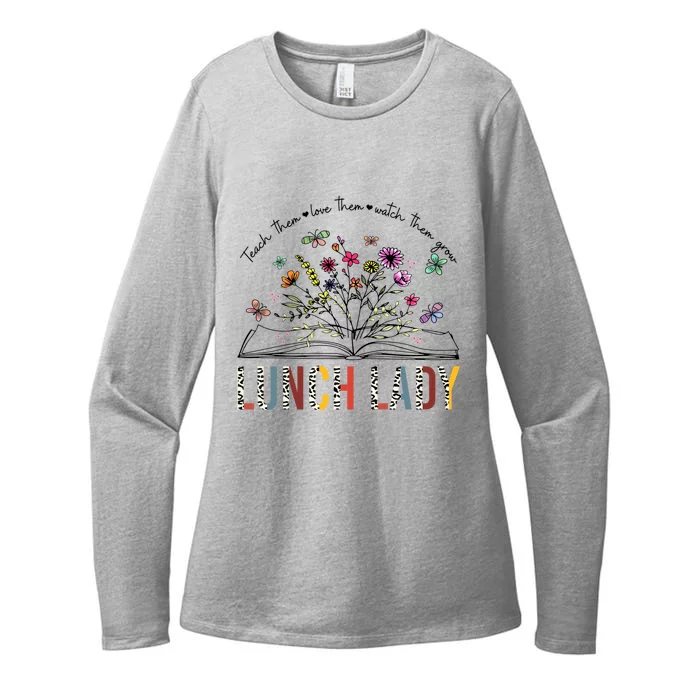 Lunch Lady Gift Teacher Book Wildflower Great Gift Womens CVC Long Sleeve Shirt