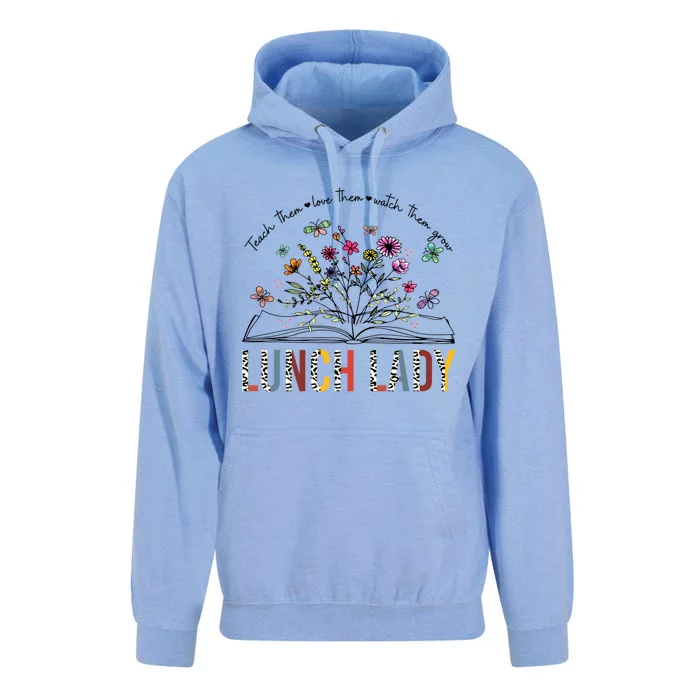 Lunch Lady Gift Teacher Book Wildflower Great Gift Unisex Surf Hoodie