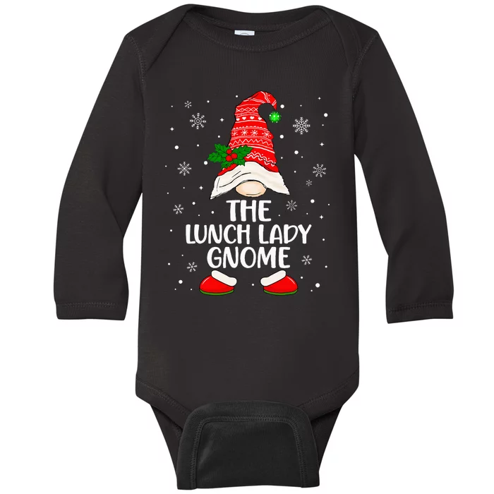 Lunch Lady Gnome Funny School Cafeteria Worker Christmas Baby Long Sleeve Bodysuit