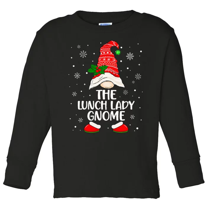 Lunch Lady Gnome Funny School Cafeteria Worker Christmas Toddler Long Sleeve Shirt