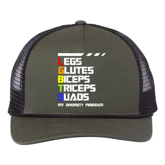 Lgbtq Legs Glutes Biceps Workout Gym Diversity Program Retro Rope Trucker Hat Cap