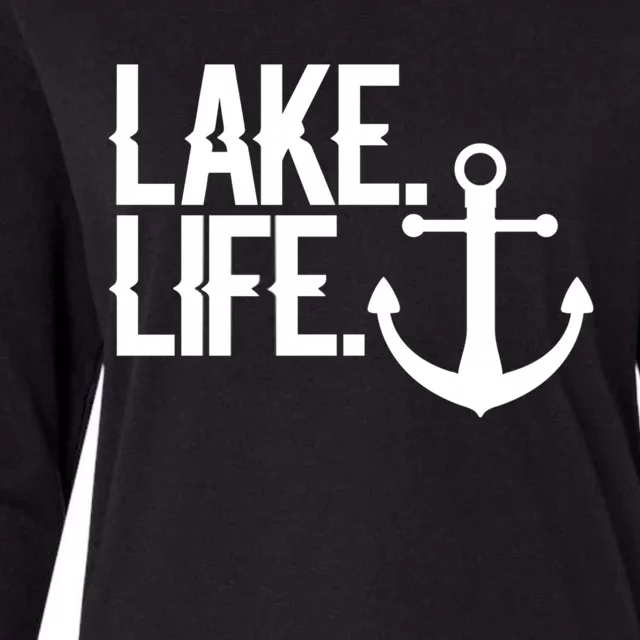 Lake Life Gift Nautical Themed Anchor Hooded Meaningful Gift Funny Gift Womens Cotton Relaxed Long Sleeve T-Shirt