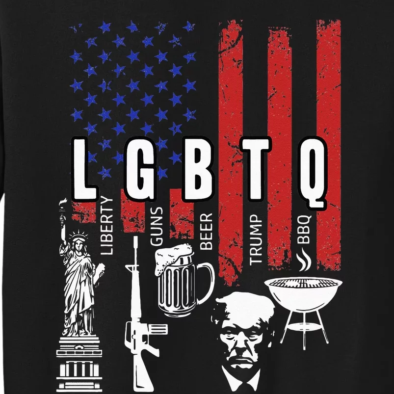 LGBTQ Liberty Guns Bible Trump BBQ USA Flag Vintage Sweatshirt