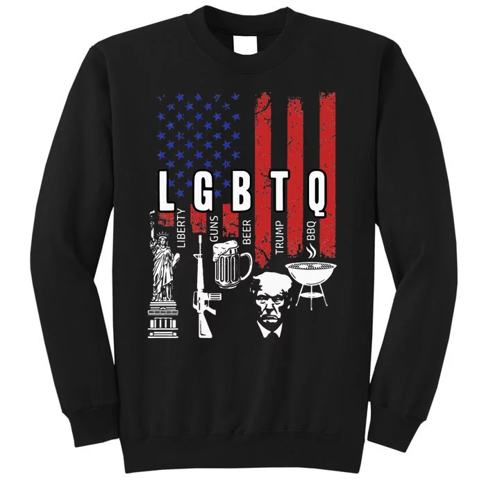 LGBTQ Liberty Guns Bible Trump BBQ USA Flag Vintage Sweatshirt