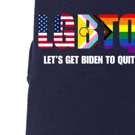 LGBTQ Lets Get Biden To Quite Funny Gay Pride Doggie 3-End Fleece Hoodie