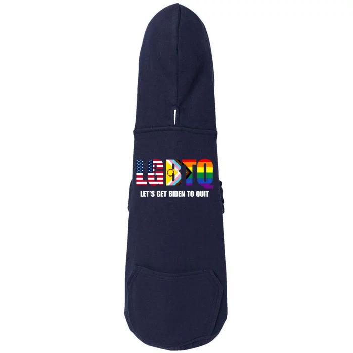 LGBTQ Lets Get Biden To Quite Funny Gay Pride Doggie 3-End Fleece Hoodie