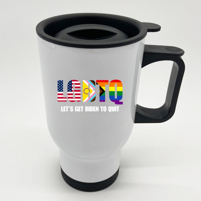 LGBTQ Lets Get Biden To Quite Funny Gay Pride Front & Back Stainless Steel Travel Mug