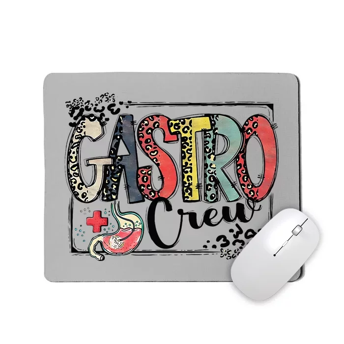 Leopard Lettering Gastro Crew Vintage Gastroenterology Nurse Mousepad