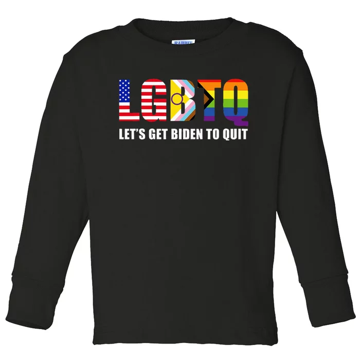 Lgbtq Lets Get Biden To Quite Toddler Long Sleeve Shirt