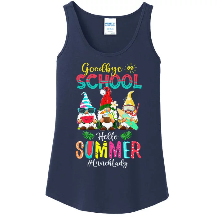 Lunch Lady Goodbye School Hello Summer Vacation Gnome Ladies Essential Tank