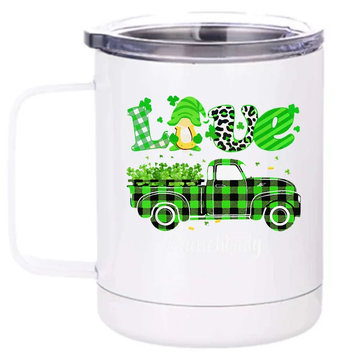 Lunch Lady Gnome Shamrock Saint Patrick's Day Love Front & Back 12oz Stainless Steel Tumbler Cup