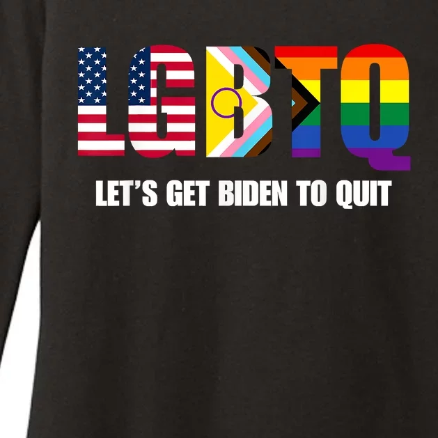 LGBTQ Lets Get Biden To Quite Funny Gay Pride Womens CVC Long Sleeve Shirt