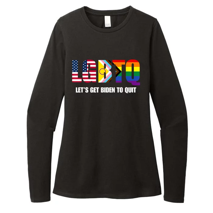 LGBTQ Lets Get Biden To Quite Funny Gay Pride Womens CVC Long Sleeve Shirt