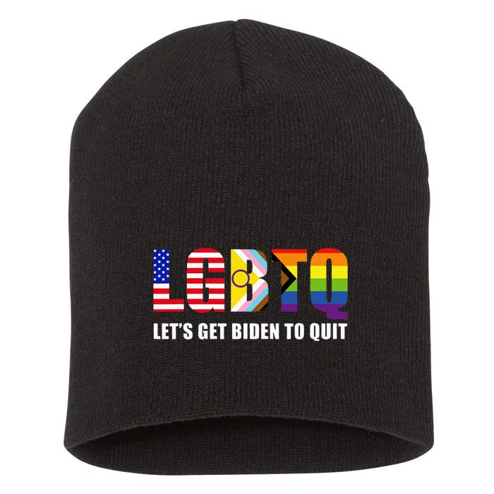 Lgbtq Lets Get Biden To Quite Short Acrylic Beanie