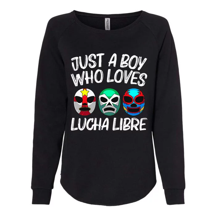 L.U.C.H.A L.I.B.R.E Gift Mexican Wrestling Mask Womens California Wash Sweatshirt