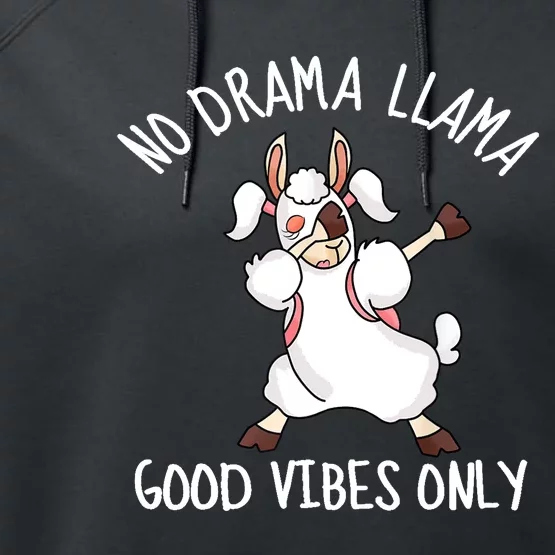 Llama Love Good Vibes Dabbing School Girl Teens Gift Performance Fleece Hoodie