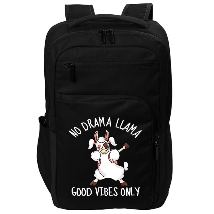 Llama Love Good Vibes Dabbing School Girl Teens Gift Impact Tech Backpack