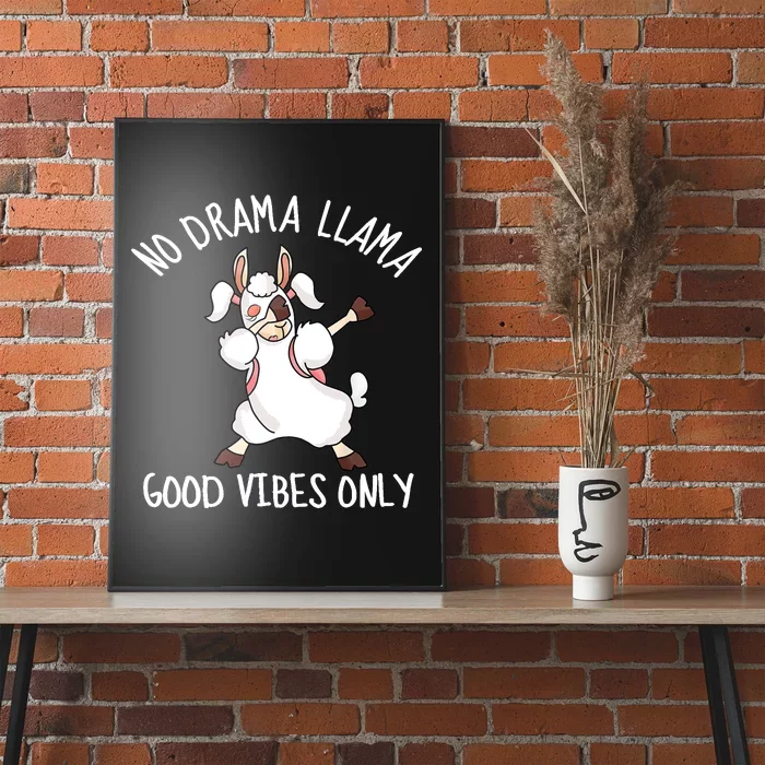 Llama Love Good Vibes Dabbing School Girl Teens Gift Poster