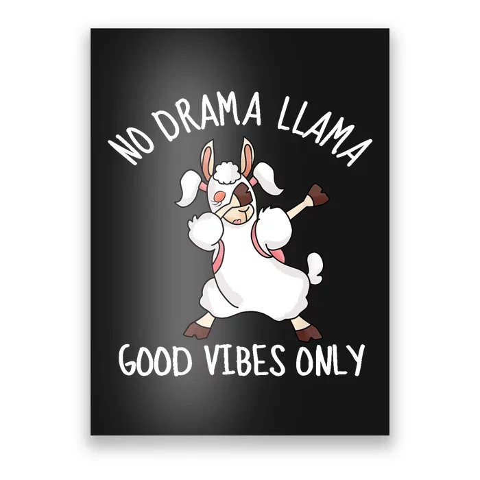 Llama Love Good Vibes Dabbing School Girl Teens Gift Poster