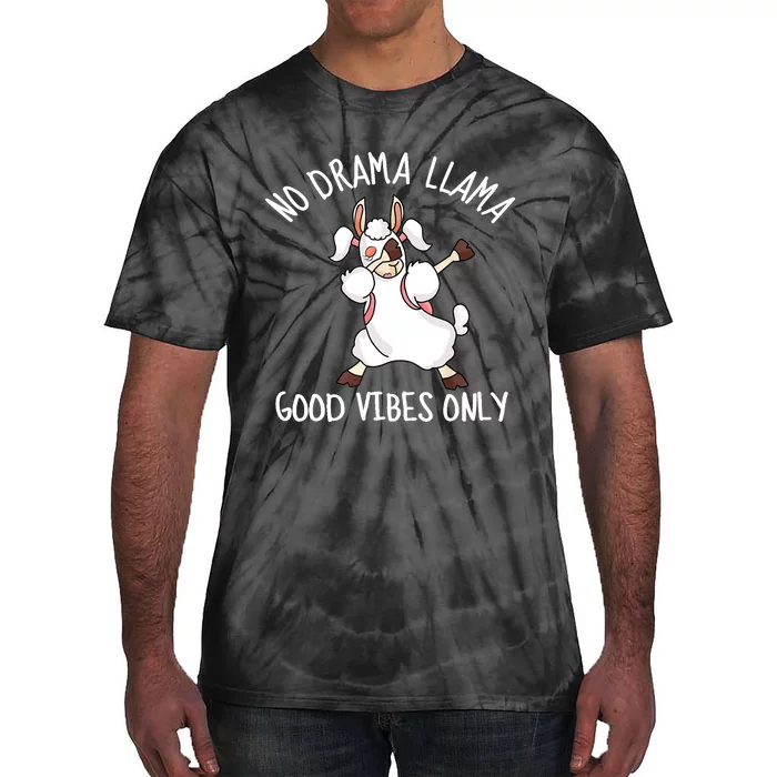 Llama Love Good Vibes Dabbing School Girl Teens Gift Tie-Dye T-Shirt