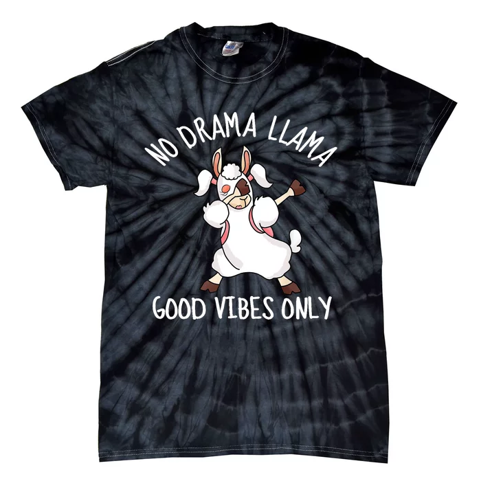 Llama Love Good Vibes Dabbing School Girl Teens Gift Tie-Dye T-Shirt